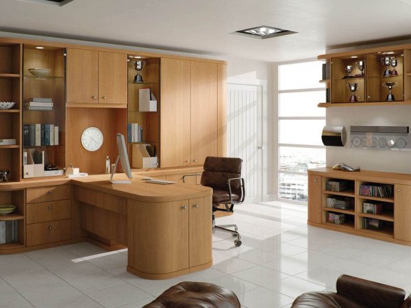 Contemporary fitted home office in Natural Oak
