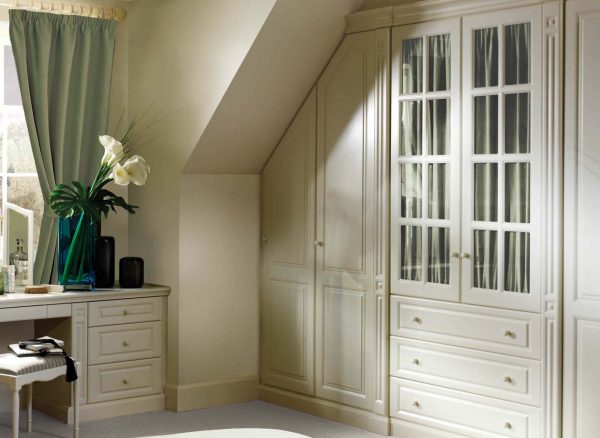 Wardrobe fitted to a sloping ceiling