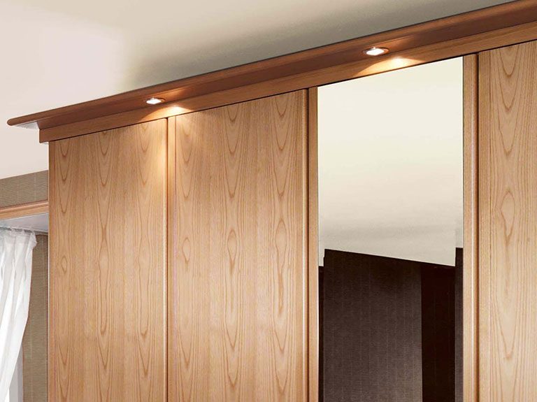 LED lighting on Siena wardrobe in Natural Oak