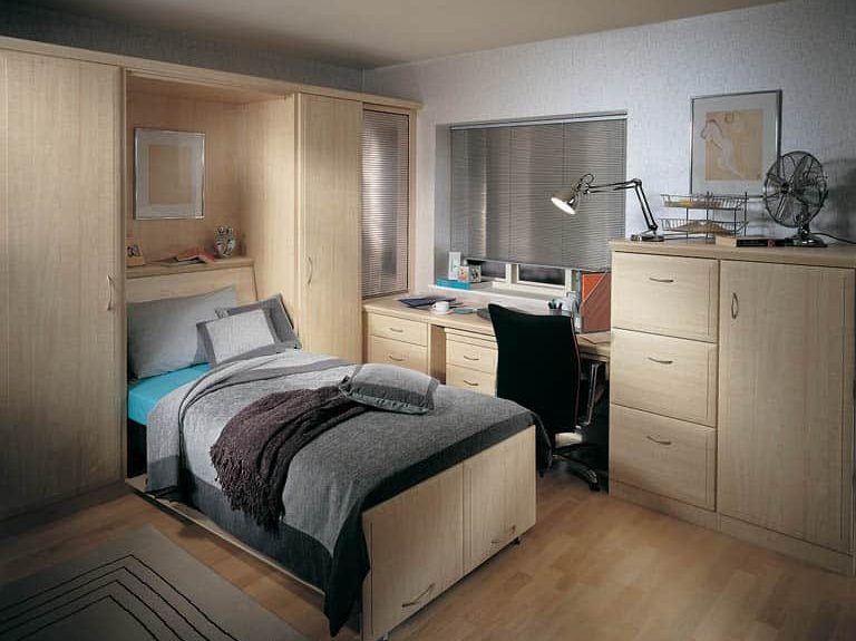 Alto wall bed in covert-a-room study bedroom