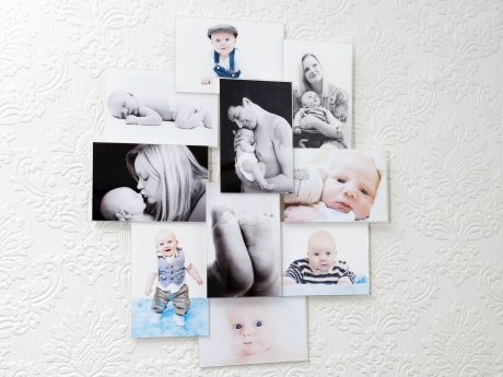 Family portrait gallery wall