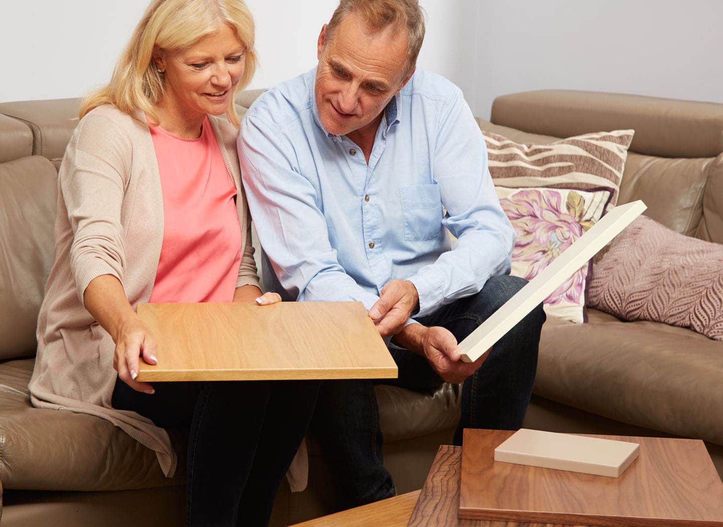 Couple attending design consultation for fitted furniture