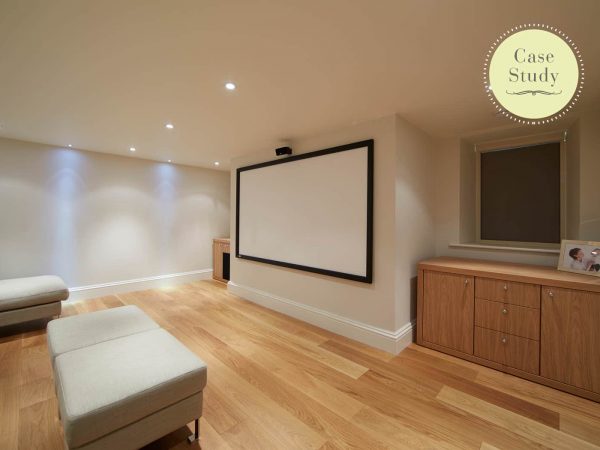 Fitted home cinema in a basement