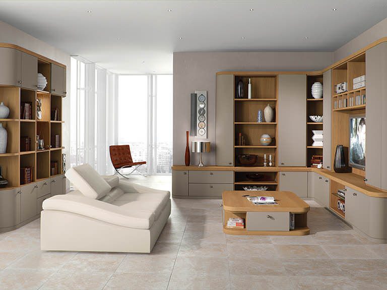 Optima lounge in Truffle and Natural Oak