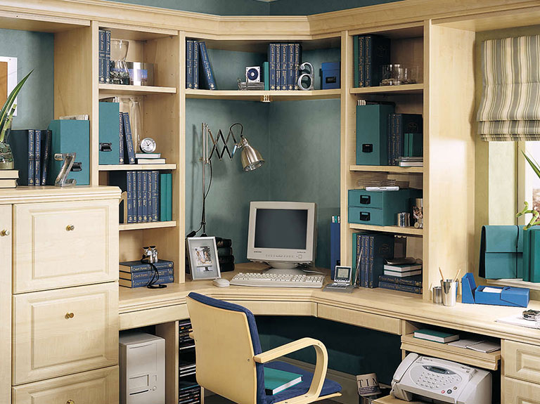 Strachan Furniture Home Office Corner Desk and Shelving