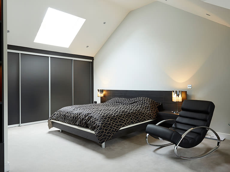 Case study showing contemporary bedroom design