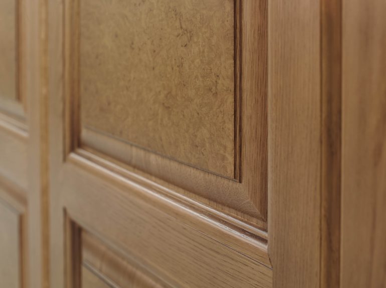 Detail of Walnut burr wardrobe veneer