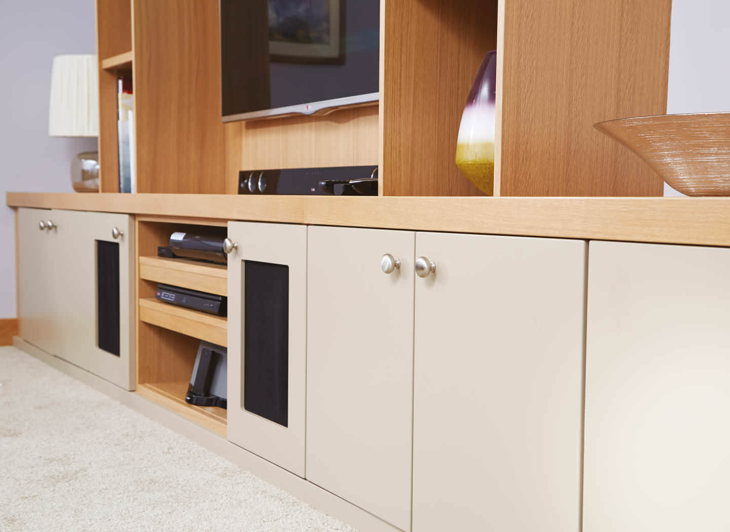 Case study showing wall to wall cabinets in lounge Case study showing wall to wall cabinets in lounge