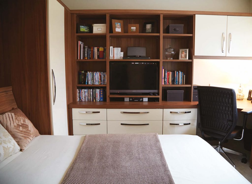 Case study showing study bedroom with wall bed