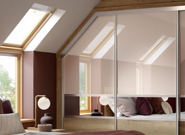 Solid wood angled fitted wardrobes
