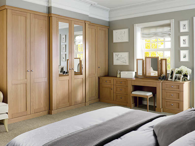 Dressing table fitted by window in Verona bedroom Strachan