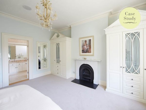 Case study showing traditional master bedroom