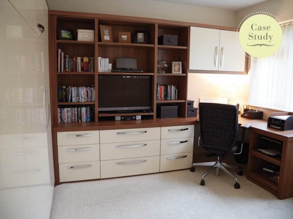 Horizontal hidden bed for home office or lounge