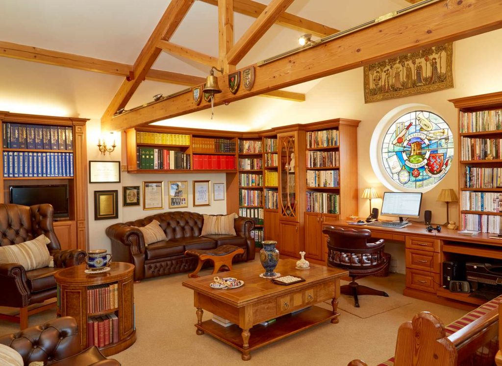 Case study showing traditional fitted library
