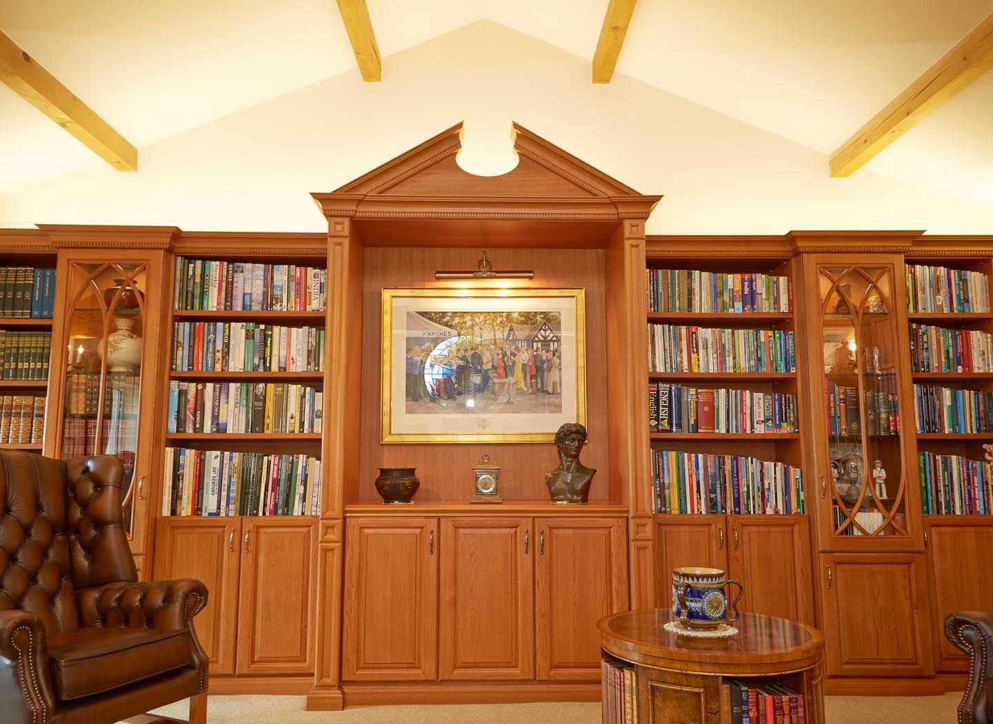 Fitted bookcases in oak