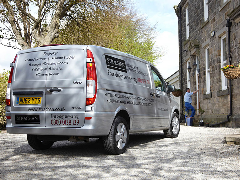 A delivery van come to fit your bespoke fitted furniture