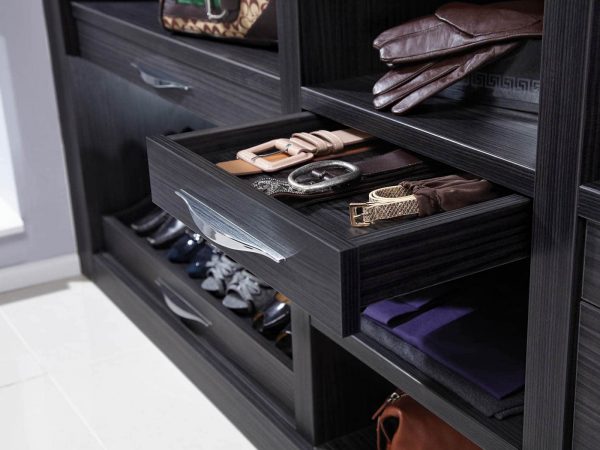 Accessory drawer in detail in Aura Black