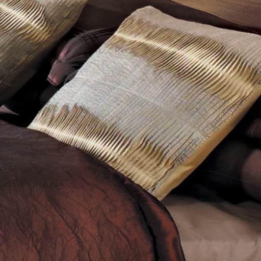 Raw pleated silk cushions