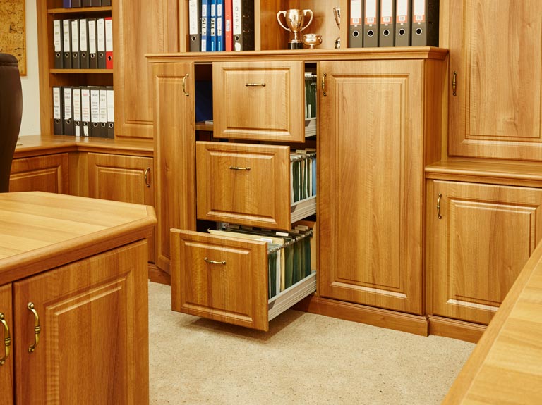 Three tier filing drawers