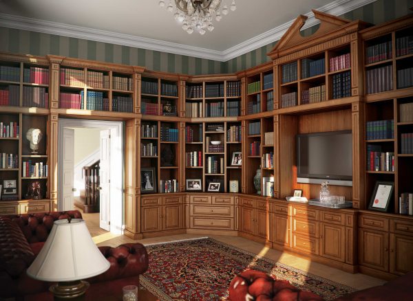 Fitted bookshelves