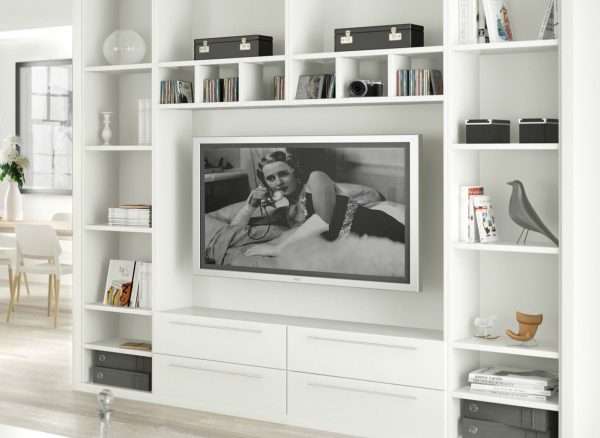 Fitted shelving with space for your television