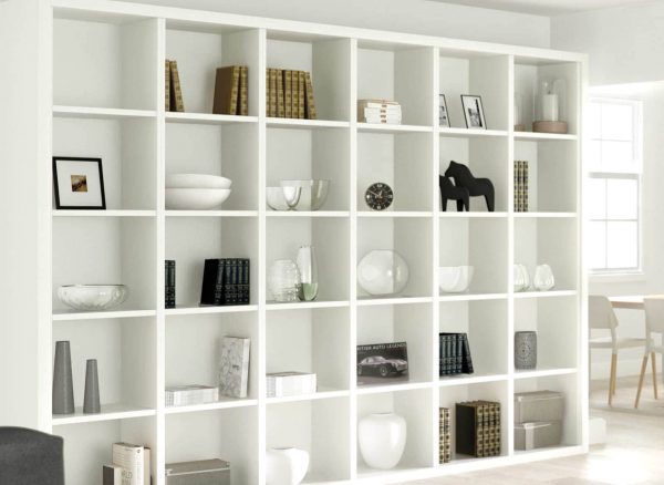 Modular fitted bookshelves