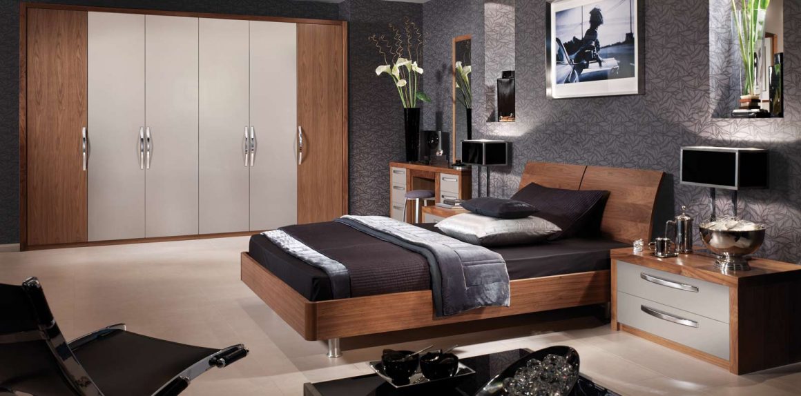 Milano bedroom in Cashmere & American Black Walnut