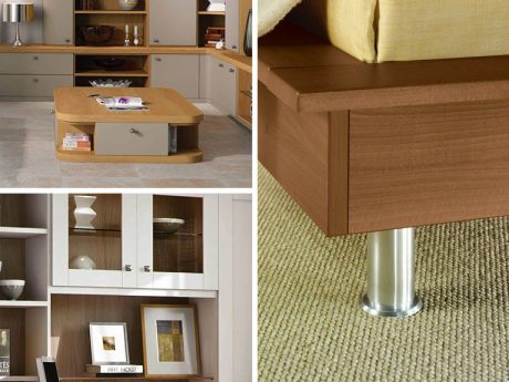 Modernist style furniture incorporating clean lines and simple handles