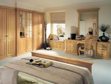 Shades of oak bedroom furniture in natural oak