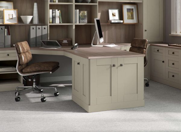 Two person peninsular desk