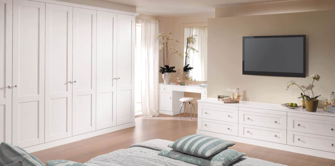 Bespoke bedroom furniture in pure white