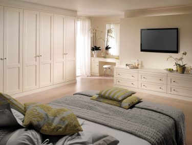 Fitted bedroom furniture in alabaster white