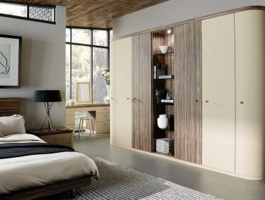 Optima fitted bedroom in Oyster and Dark Olive