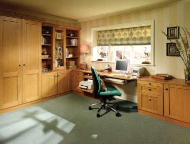 Fitted home office furniture in mountain oak