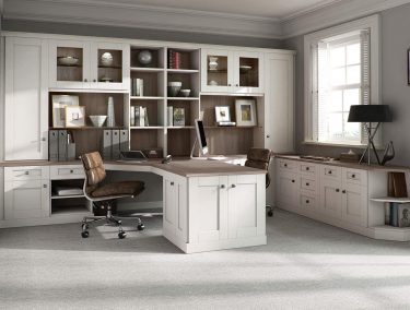 Fitted home office in pure white