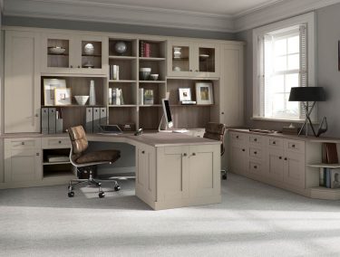 Home Office in sage green and driftwood finish