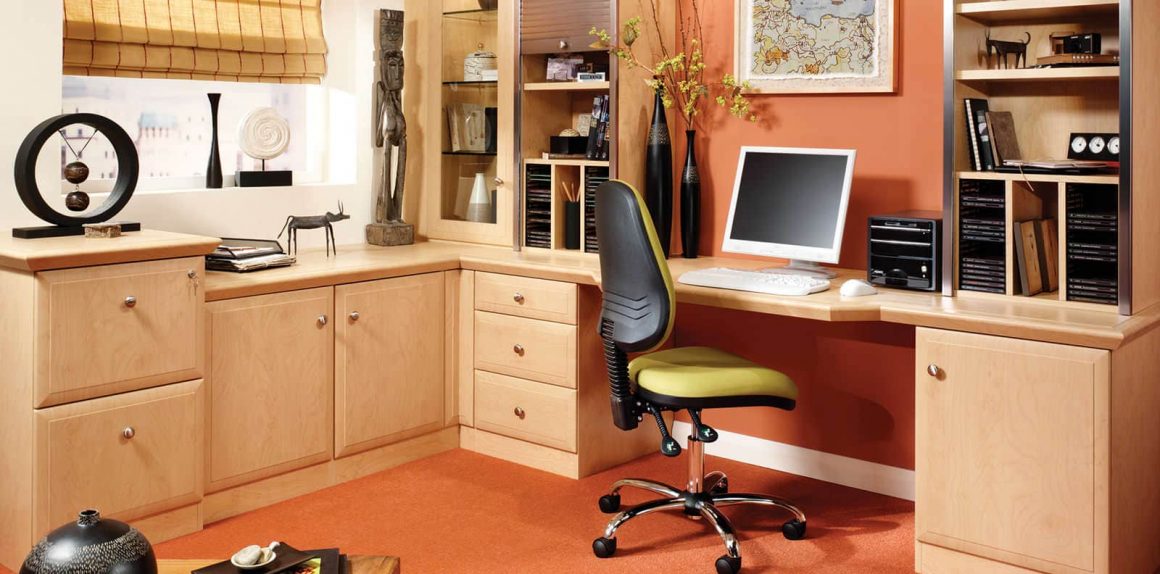 Custom Fitted Contemporary Home Study In Beech Strachan