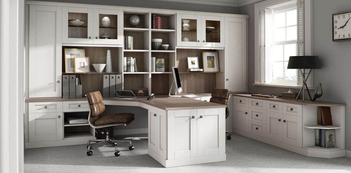 Fitted home office in pure white