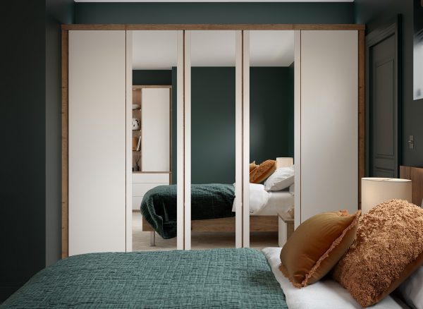 Contemporary mirrored wardrobe doors