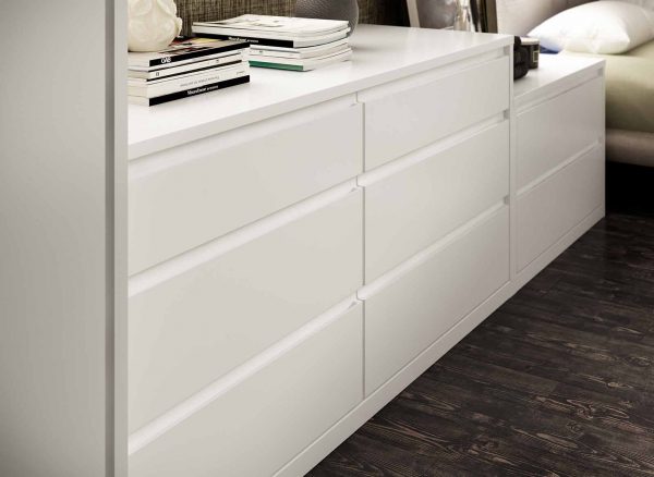 Split level bedside cabinets