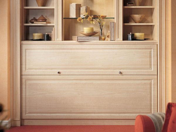Fitted home office with hidden horizontal bed